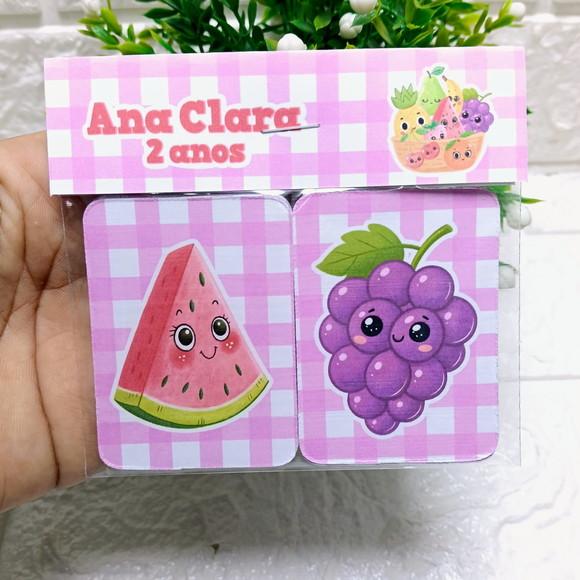 Kit 15 Lembrancinhas Jogo da Memória Frutas Aquarelado