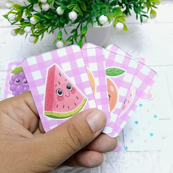 Kit 15 Lembrancinhas Jogo da Memória Frutas Aquarelado