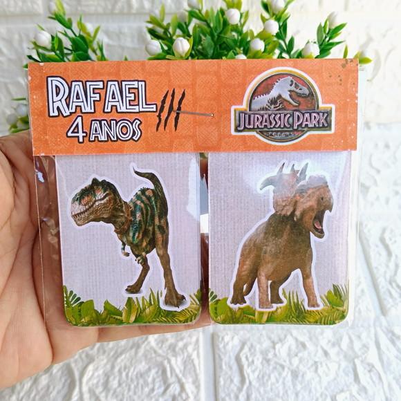 Kit 15 Lembrancinhas Jogo da Memória Jurasic Park