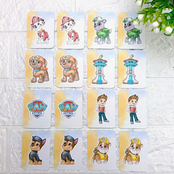 Kit 15 Lembrancinhas Jogo da Memória Patrulha Canina Aquarel