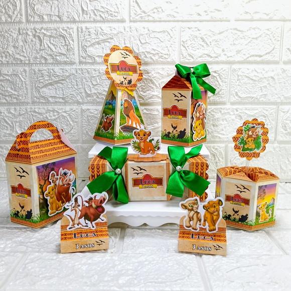 Kit 20 Caixas Lembrancinhas Personalizadas Rei Leão