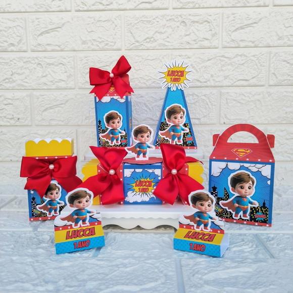 Kit 20 Caixas Lembrancinhas Personalizadas Super Homem Cute
