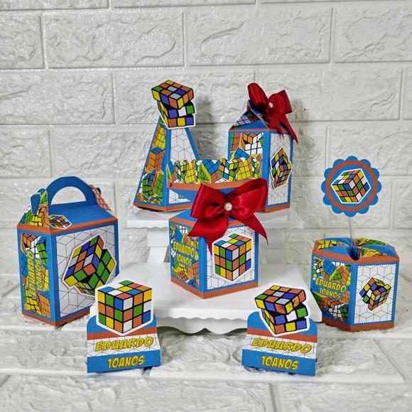 Kit 20 Caixas Lembrancinhas Personalizadas Tema Cubo Magico
