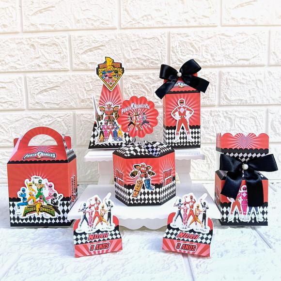 Kit 20 Caixas Lembrancinhas Power Rangers Vermelho