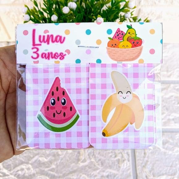 Kit 20 Lembrancinhas Jogo da Memória Personalizado Frutinhas