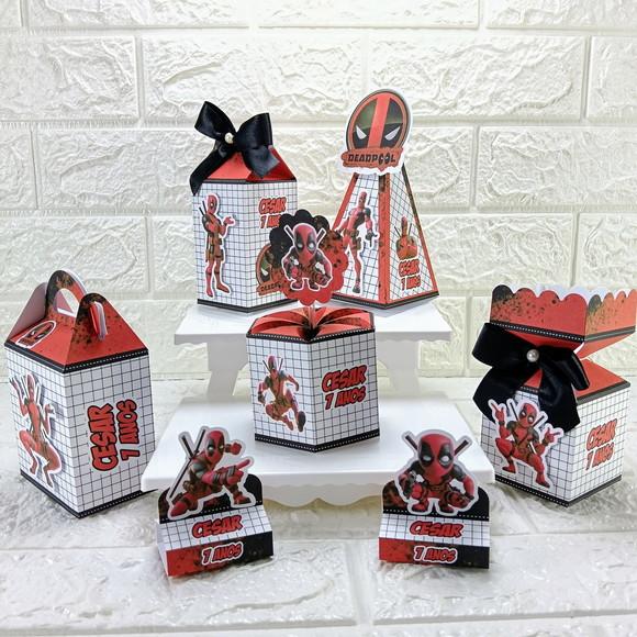 Kit 25 Caixas Lembrancinhas Personalizadas Deadpool