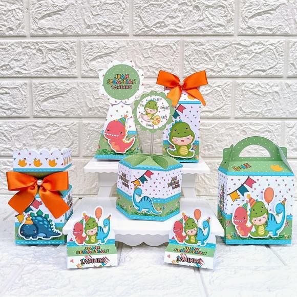 Kit 25 Caixas Lembrancinhas Personalizadas Dinno Baby