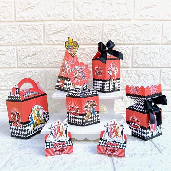 Kit 25 Caixas Lembrancinhas Power Rangers Vermelho