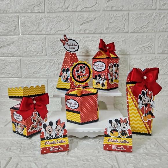 Kit 25 Caixas Mickey e Minnie