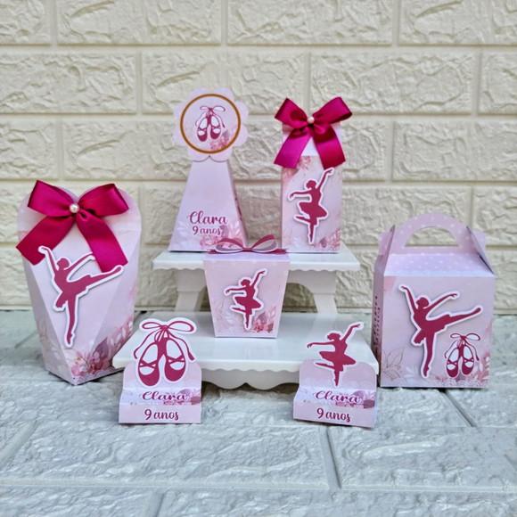 Kit 30 Caixas Lembrancinhas Bailarina Ballet Silueta