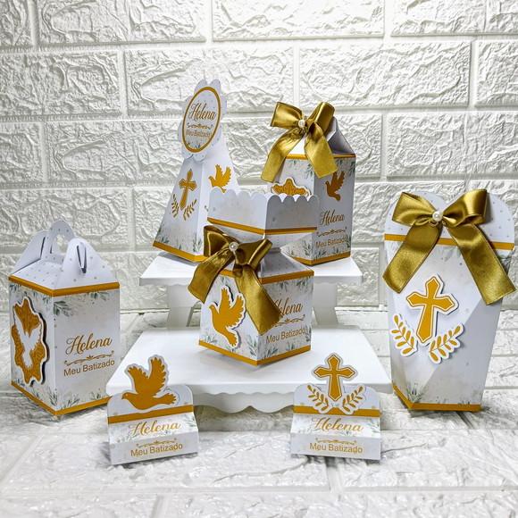 Kit 30 Caixas Lembrancinhas Batizado Primeira Comunhão
