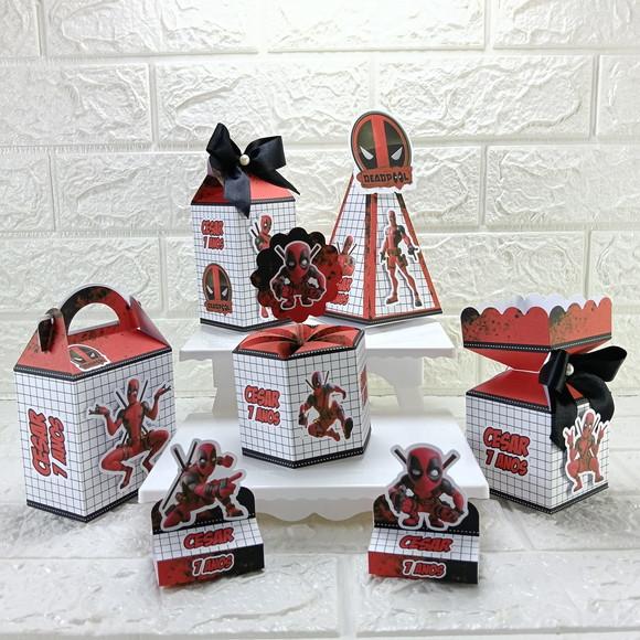 Kit 30 Caixas Lembrancinhas Personalizadas Deadpool