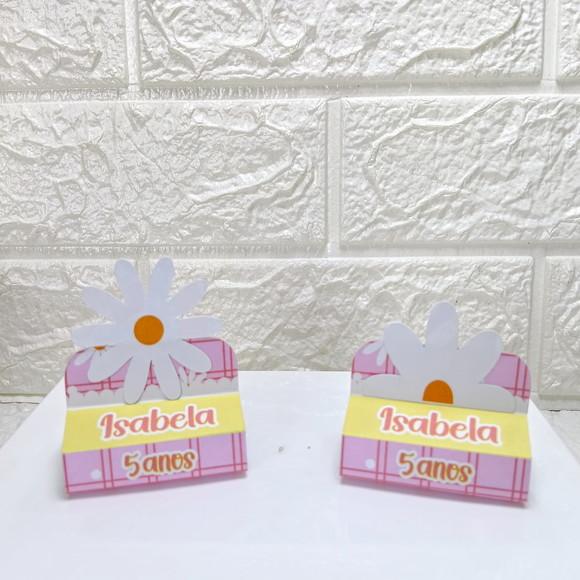 Kit 30 Caixas Lembrancinhas Personalizadas Margaridas Rosa