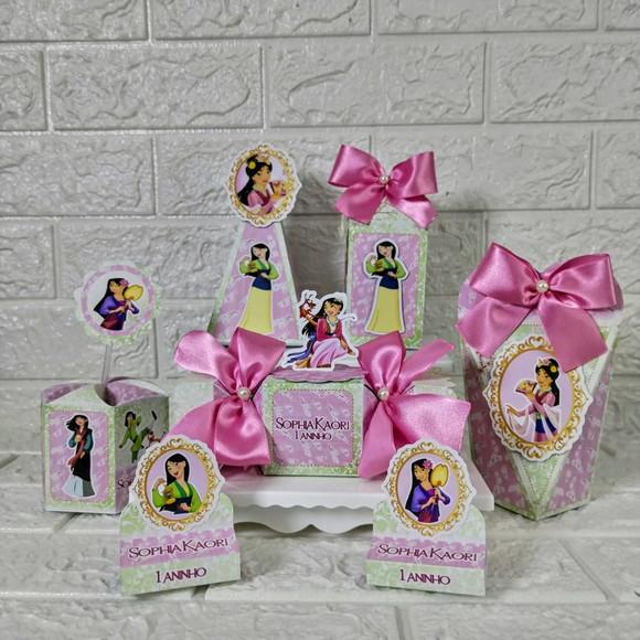 Kit 30 Caixas Lembrancinhas Personalizadas Tema Mulan