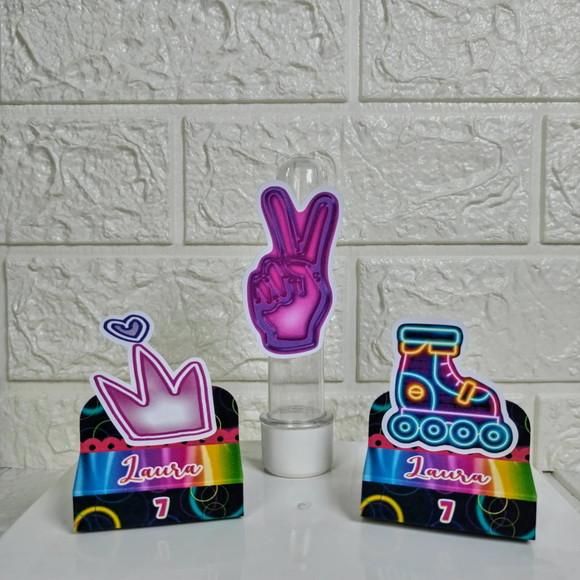 Kit 30 Peças Lembrancinhas Festa Neon Menina