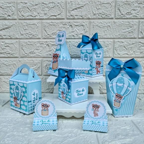 Kit 30 Peças Lembrancinhas Personalizadas Ursinho Baloeiro