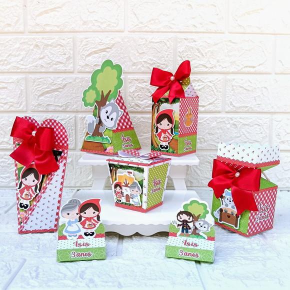 Kit 45 Peças Lembrancinha Personalizada Chapeuzinho Vermelho