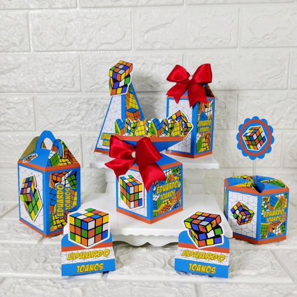 Kit 45 Peças Lembrancinhas Personalizadas Tema Cubo Magico
