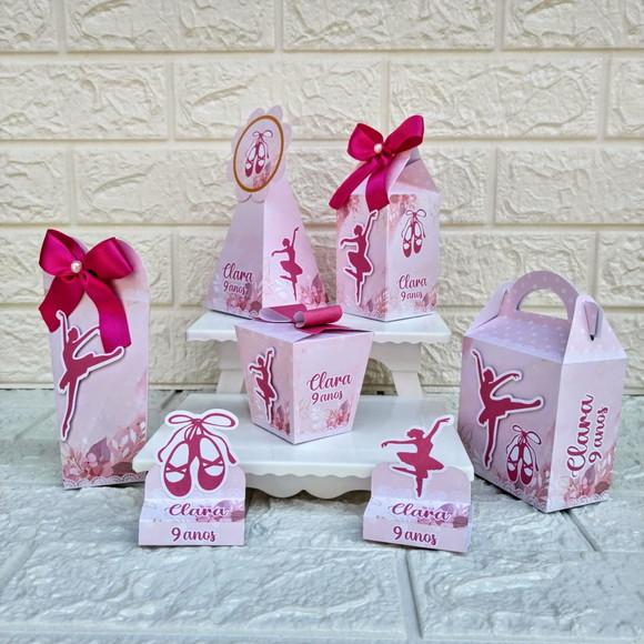 Kit 46 Peças Lembrancinhas Bailarina Ballet Silueta