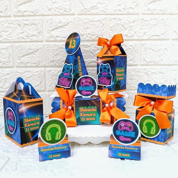 Kit 46 Peças Lembrancinhas Festa Neon Menino