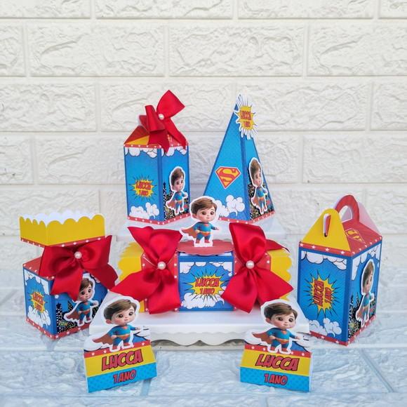 Kit 46 Peças Lembrancinhas Personalizadas Super Homem Cute