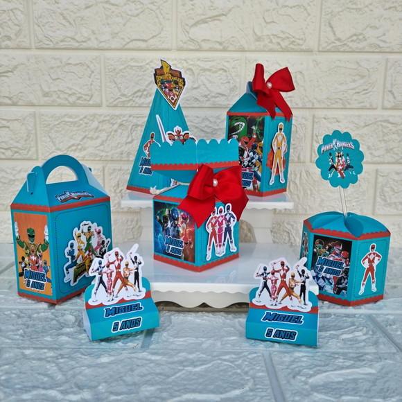 Kit 50 Caixas Lembrancinhas Personalizadas Power Rangers