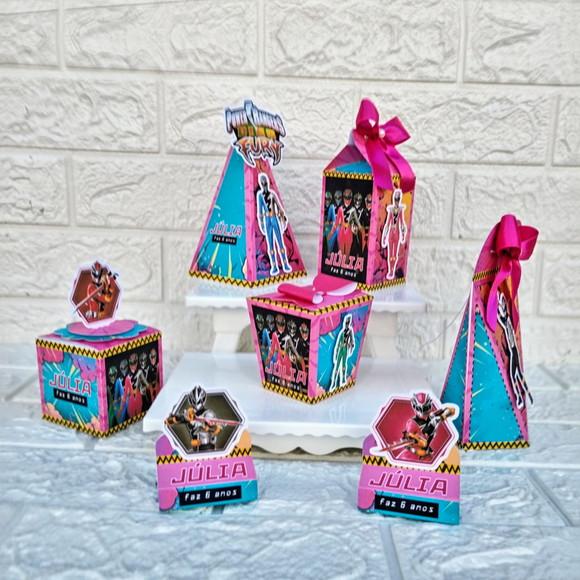 Kit 50 Caixas Lembrancinhas Personalizadas Power Rangers Ros