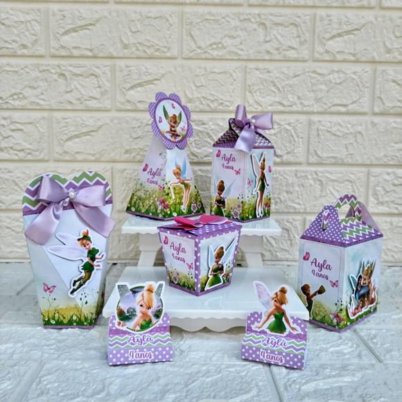 Kit 50 Caixas Lembrancinhas Personalizadas Tinkerbell Sininh