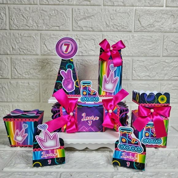 Kit 60 Peças Lembrancinhas Personalizadas Festa Neon Menina