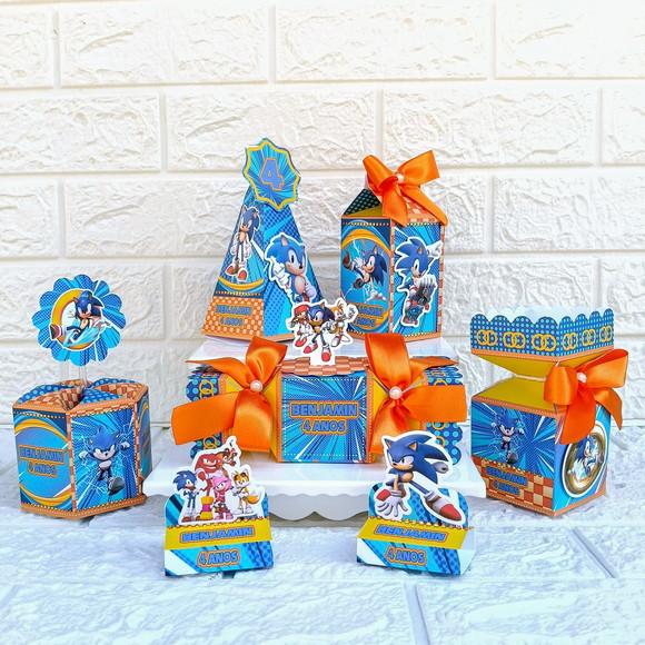 Kit 60 Peças Lembrancinhas Personalizadas Sonic