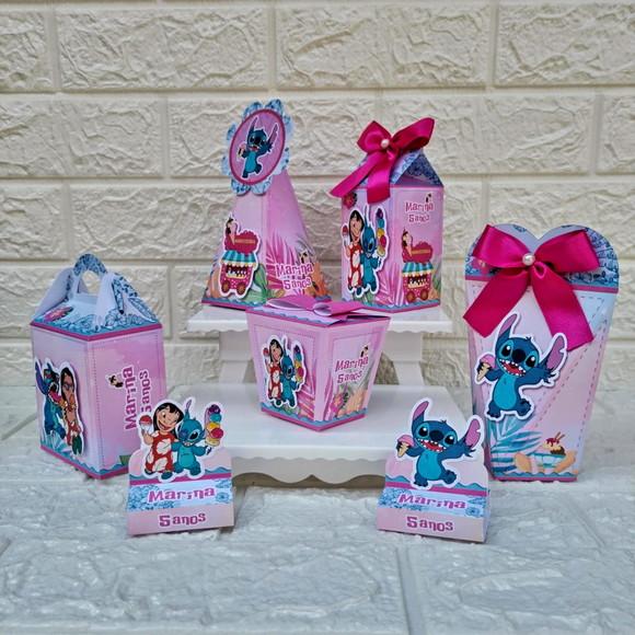 Kit 60 Peças Lembrancinhas Personalizadas Stitch Sorveteria