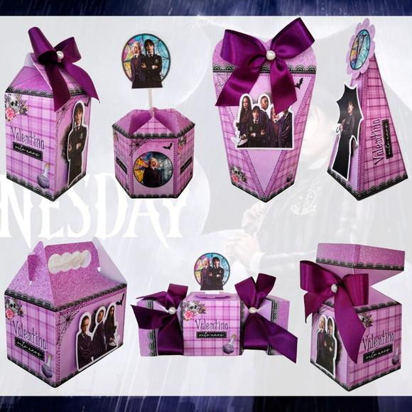 Kit 75 Peças Lembrancinha Personalizada Wandinha Personagens