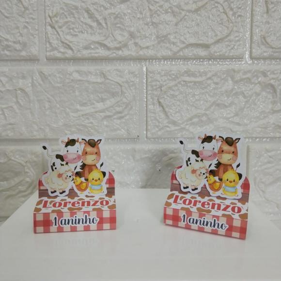 Kit 75 Peças Lembrancinhas Personalizadas Fazendinha Vermelh