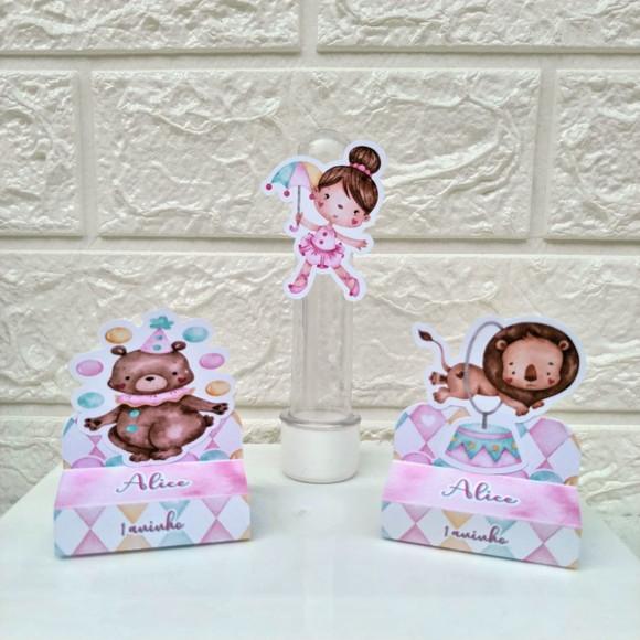 Kit: 110 Peças Lembrancinhas Crico Rosa Aquarelado