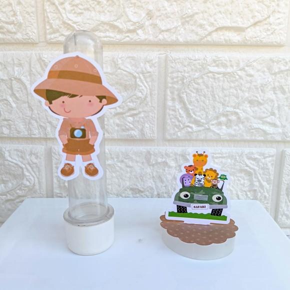 Kit: 110 Peças Lembrancinhas Personalizadas Safari Menino