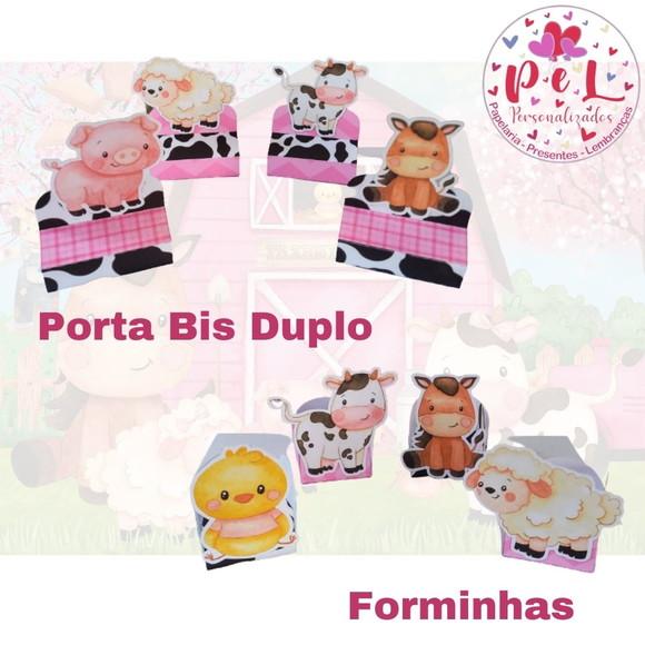 Kit: 30 Peças Lembrancinhas Personalizadas Fazendinha Rosa