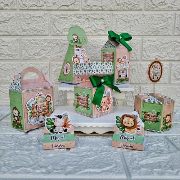 Kit: 30 Peças Lembrancinhas Personalizadas Safari Aquarelado