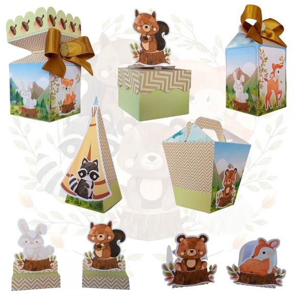 Kit: 45 Peças Lembrancinhas Bosque Encantado Menino