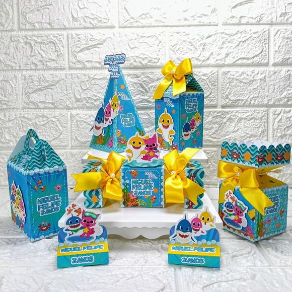 Kit: 45 Peças Lembrancinhas Personalizadas Baby Shark
