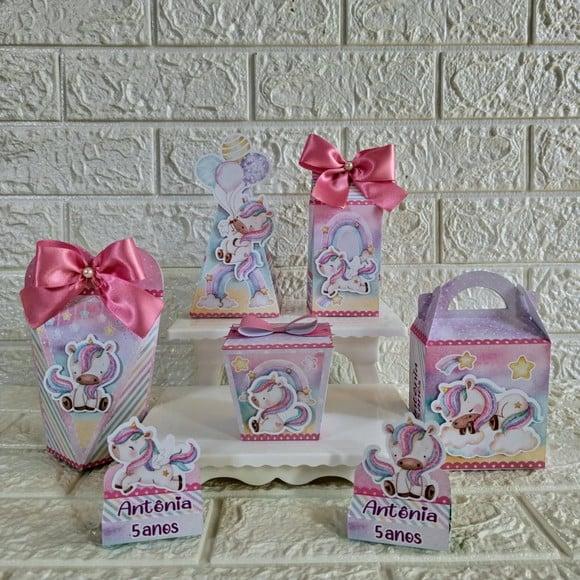 Kit: 45 Peças Lembrancinhas Personalizadas Unicornio