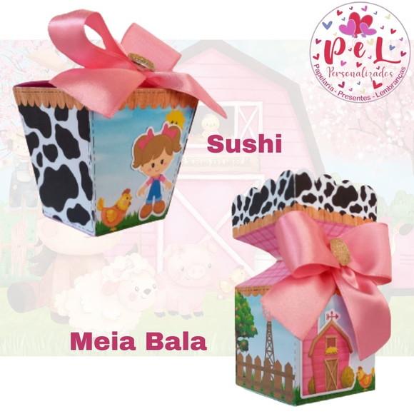 Kit: 46 Peças Lembrancinhas Personalizadas Fazendinha Rosa