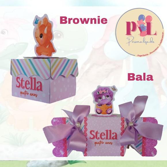 Kit: 60 Peças Lembrancinhas Personalizadas Dinossauro Rosa