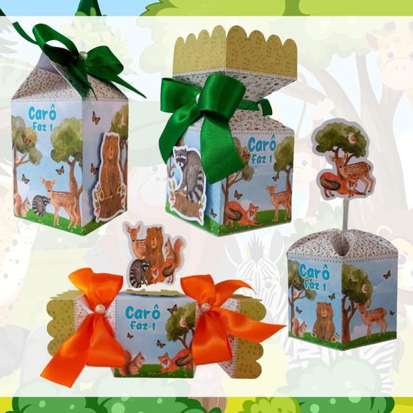 Kit: 60 Peças Lembrancinhas Personalizadas Selva Safari