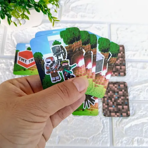 Kit 10 Lembrancinhas Jogo da Memória Minecraft
