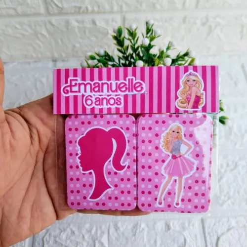 Kit 10 Lembrancinhas Jogo da Memória Personalizado Barbie