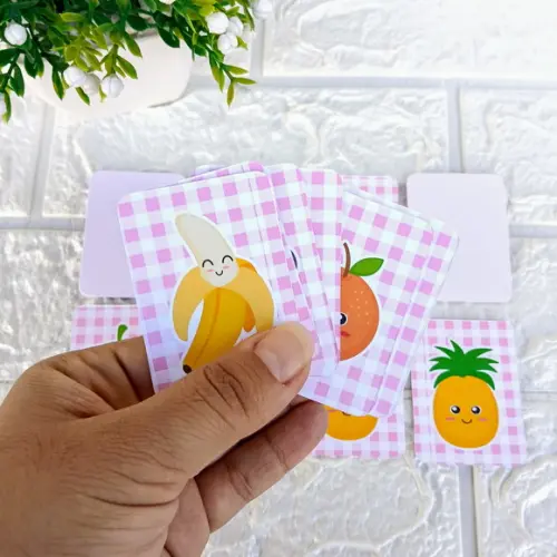 Kit 10 Lembrancinhas Jogo da Memória Personalizado Frutinhas
