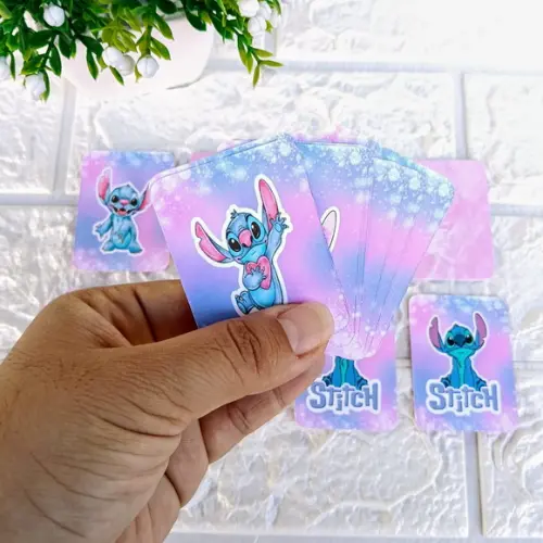 Kit 10 Lembrancinhas Jogo da Memória Personalizado Stitch