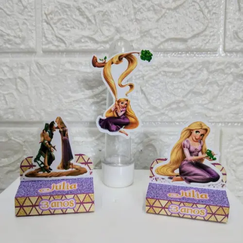 Kit 110 Peças Lembrancinha Personalizadas Enrolados Rapunzel