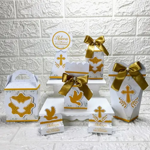 Kit 110 Peças Lembrancinhas Batizado Primeira Comunhão