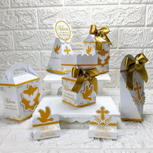 Kit 110 Peças Lembrancinhas Batizado Primeira Comunhão